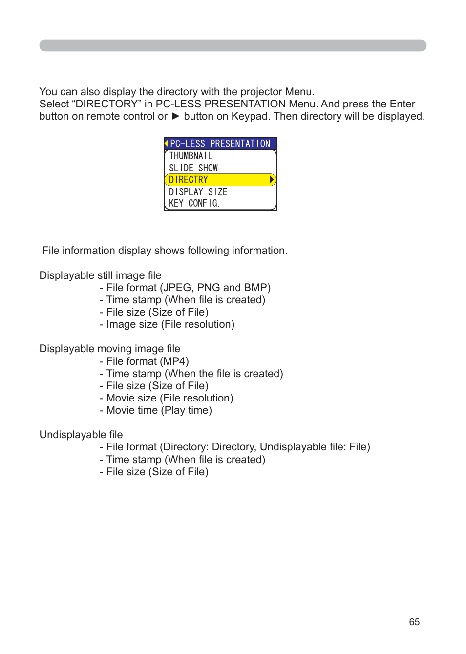 3M Multimedia Projector X62w User Manual | Page 65 / 84