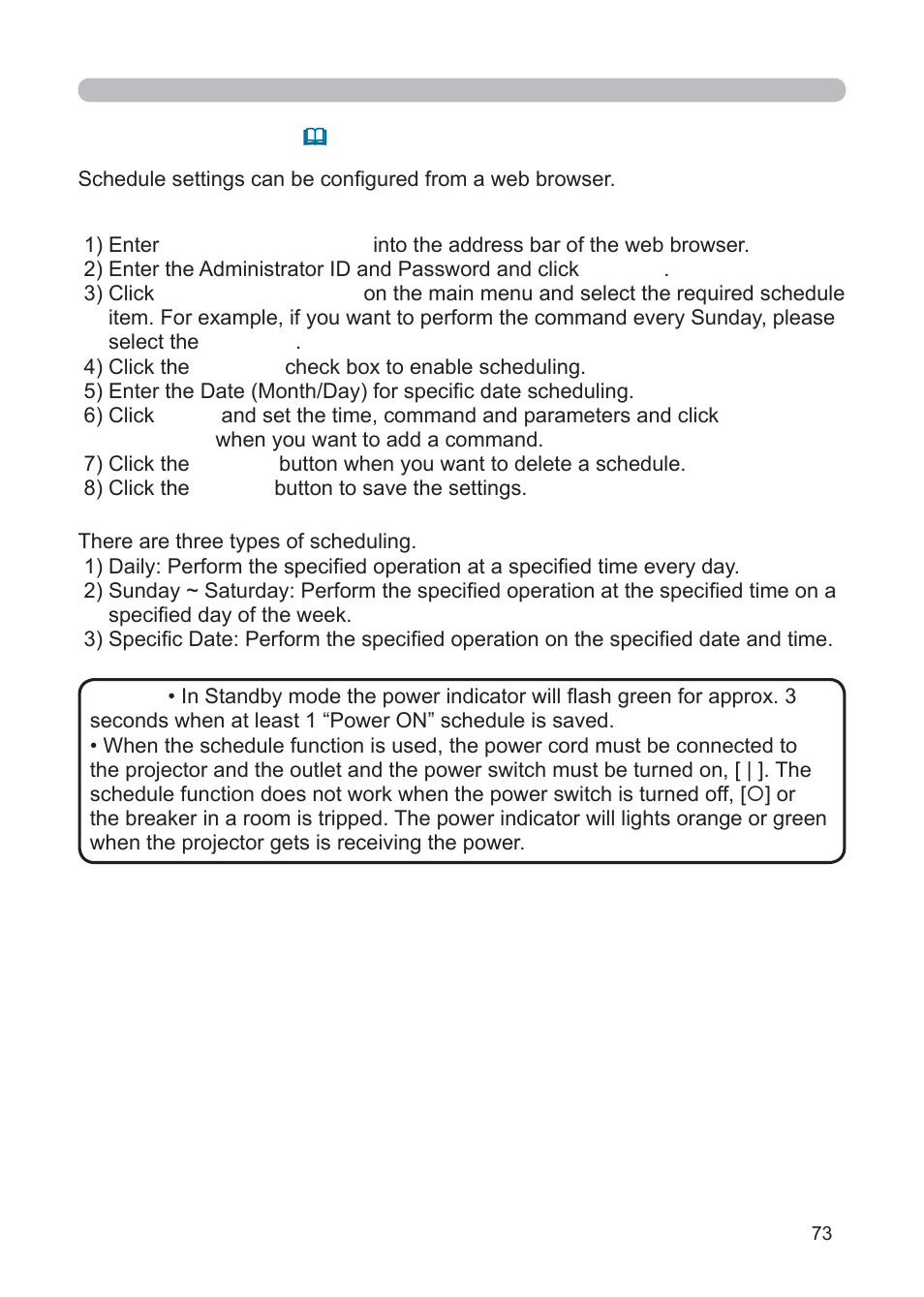 3M Multimedia Projector X62w User Manual | Page 73 / 84