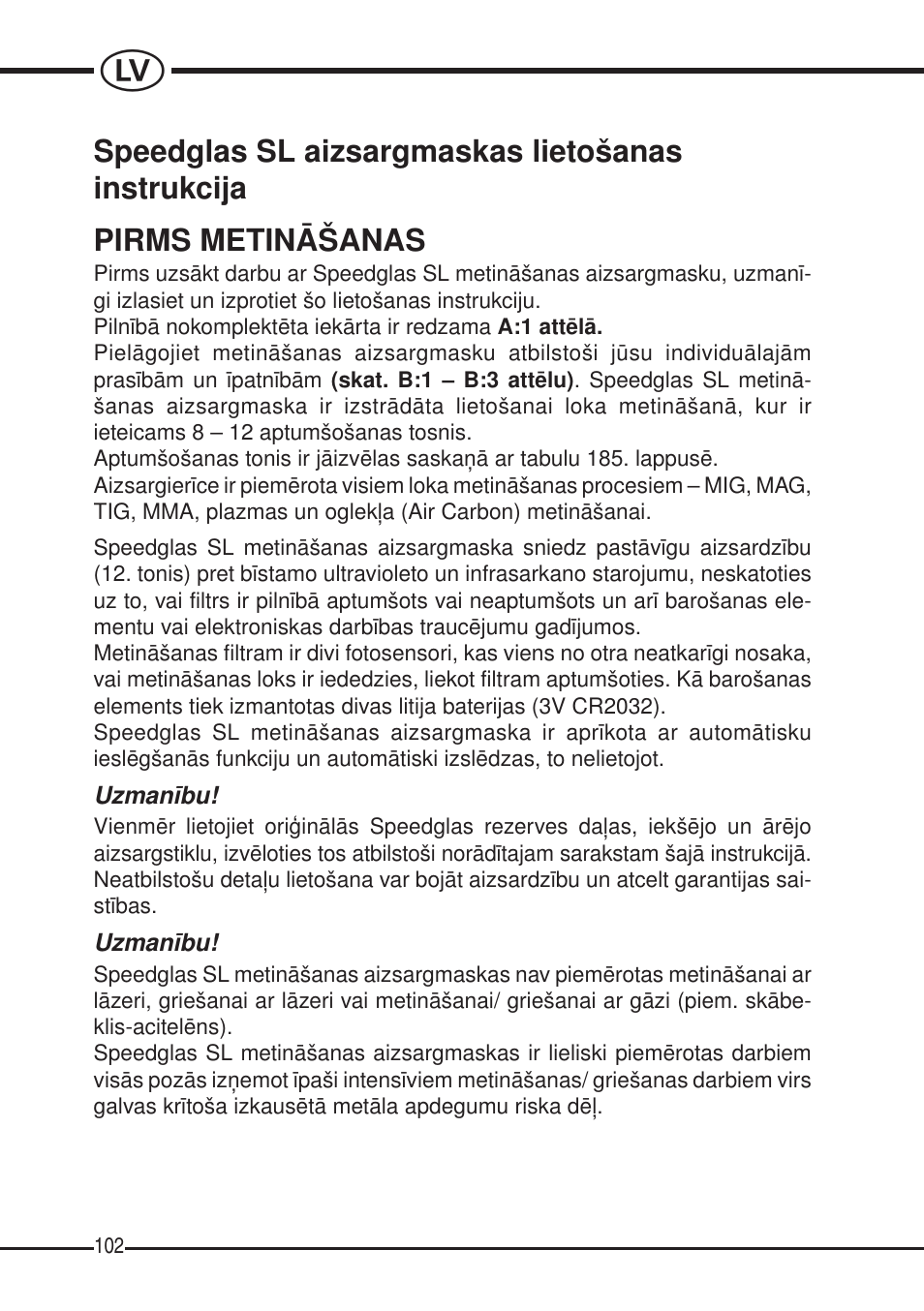 3M SPEEDGLAS SL User Manual | Page 102 / 187