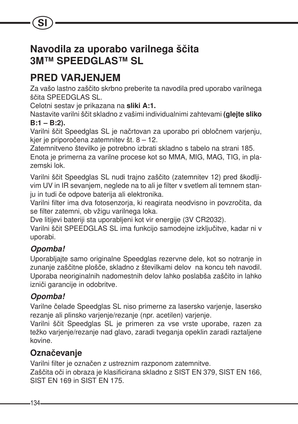 3M SPEEDGLAS SL User Manual | Page 134 / 187