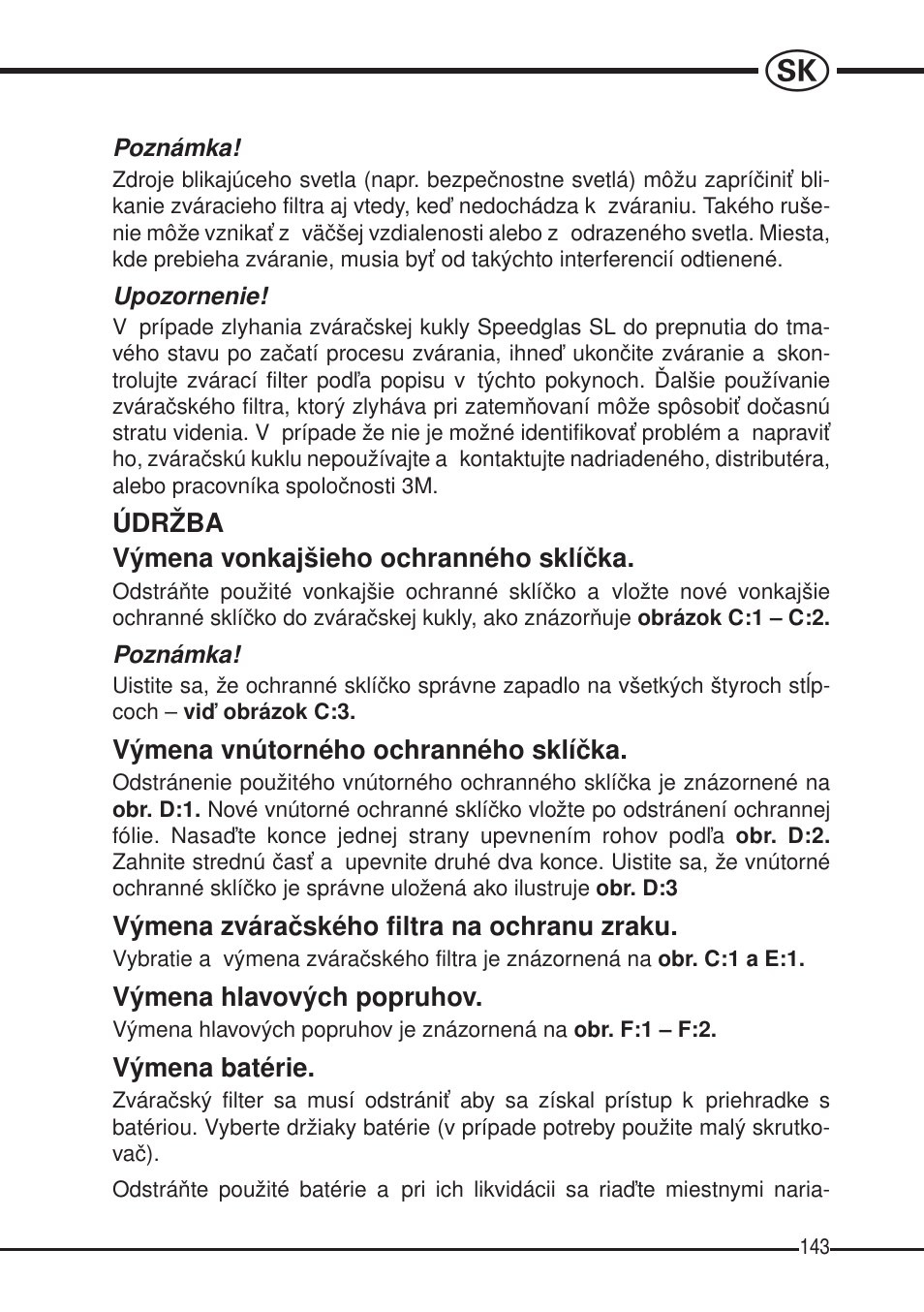 3M SPEEDGLAS SL User Manual | Page 143 / 187