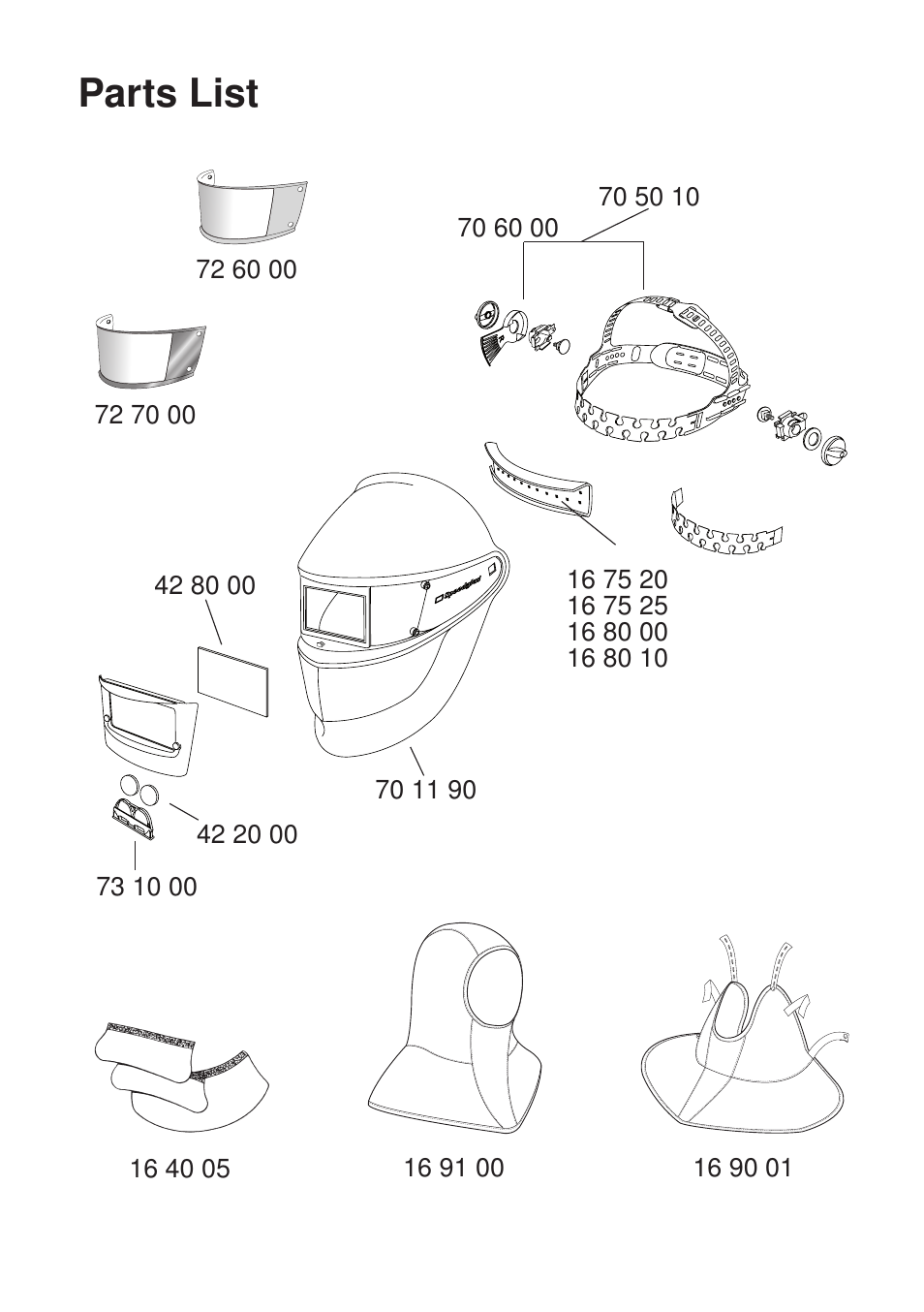Parts list | 3M SPEEDGLAS SL User Manual | Page 3 / 187