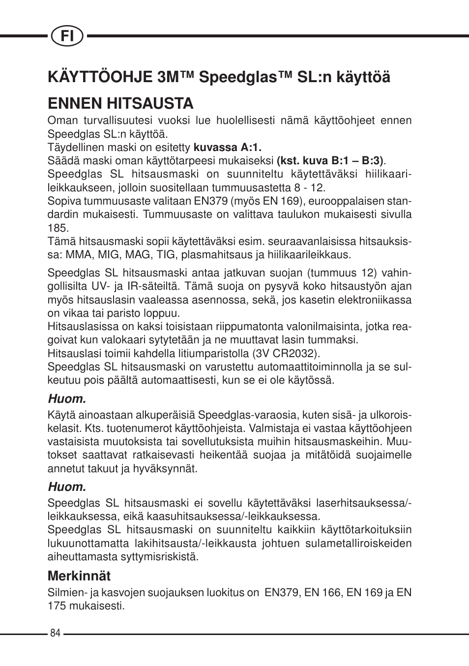 3M SPEEDGLAS SL User Manual | Page 84 / 187