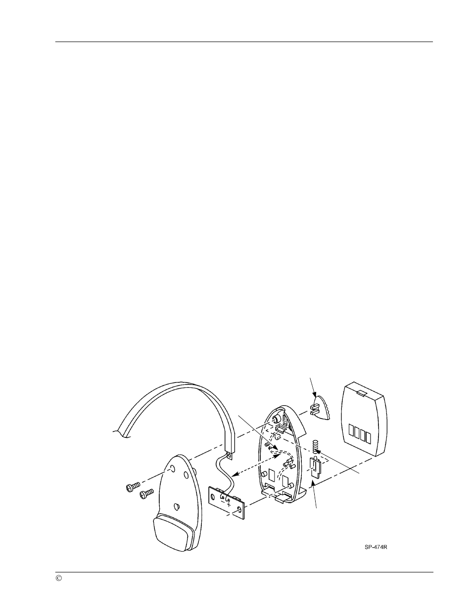 Service procedures (continued), Replacing battery holder parts | 3M HEADSET C1060 User Manual | Page 13 / 14