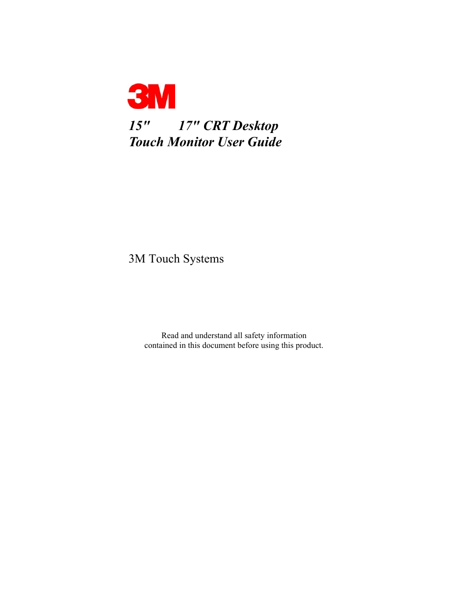 3M Touch Monitor RS-232 User Manual | 30 pages