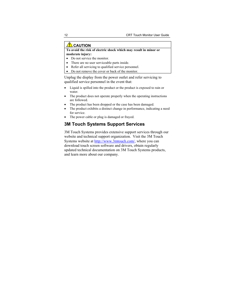 3m touch systems support services | 3M Touch Monitor RS-232 User Manual | Page 11 / 30