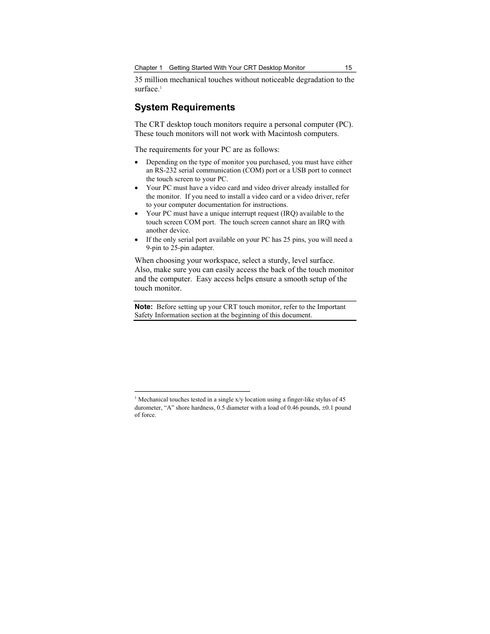System requirements | 3M Touch Monitor RS-232 User Manual | Page 14 / 30