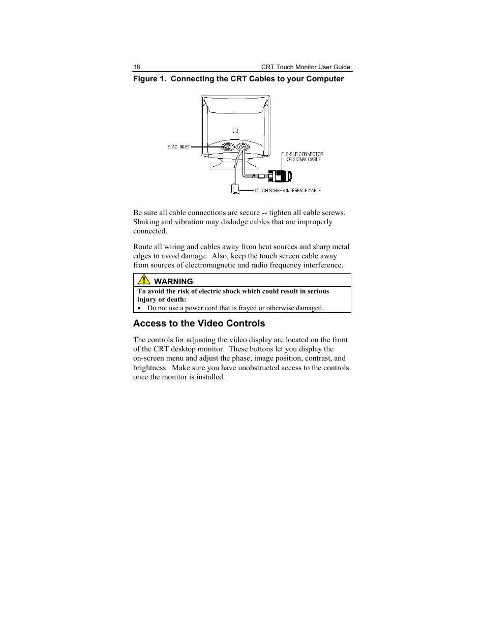 Access to the video controls | 3M Touch Monitor RS-232 User Manual | Page 17 / 30