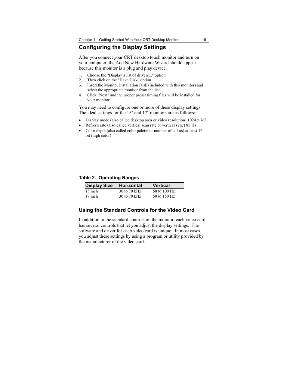Configuring the display settings | 3M Touch Monitor RS-232 User Manual | Page 18 / 30