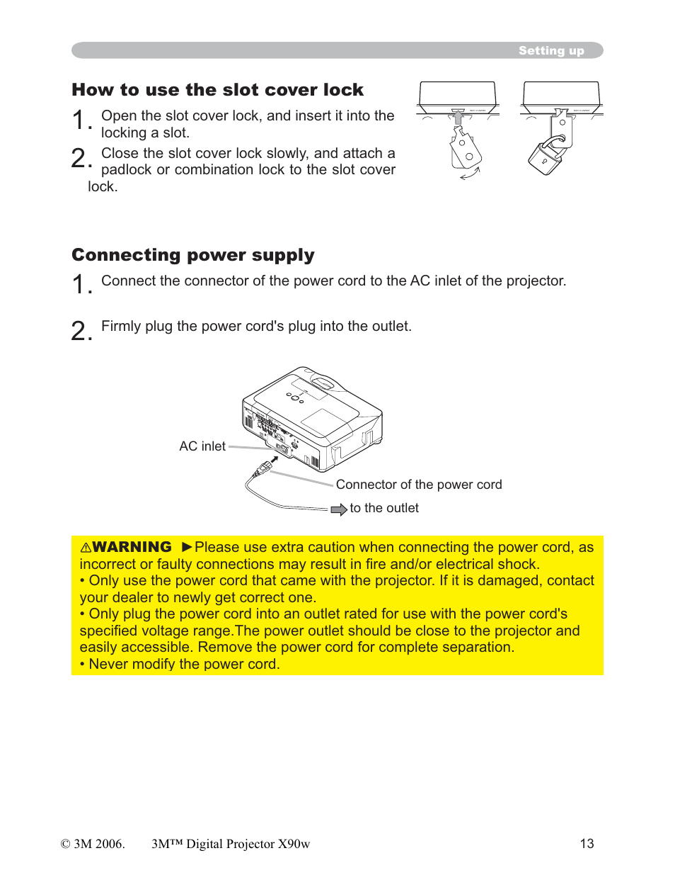 3M X90w User Manual | Page 13 / 73