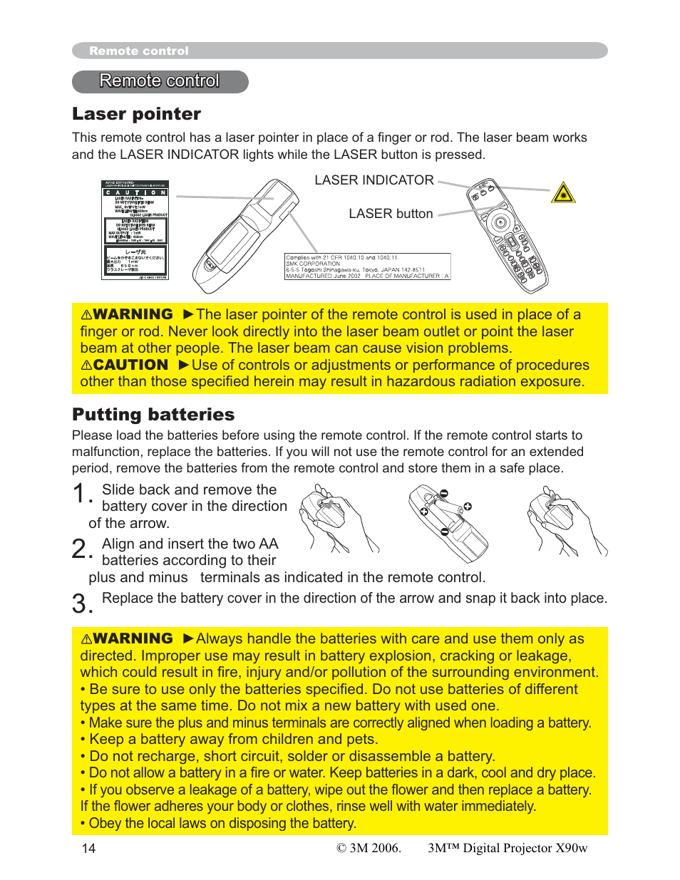 3M X90w User Manual | Page 14 / 73
