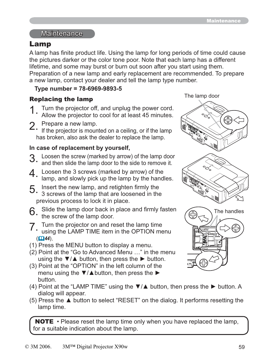 3M X90w User Manual | Page 59 / 73
