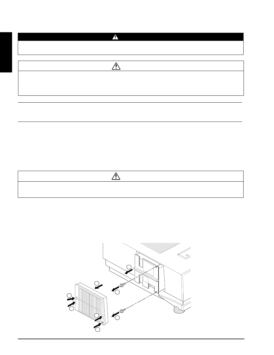 3 replacing the lamp, English, Caution | Warning | 3M MP8780 User Manual | Page 21 / 38