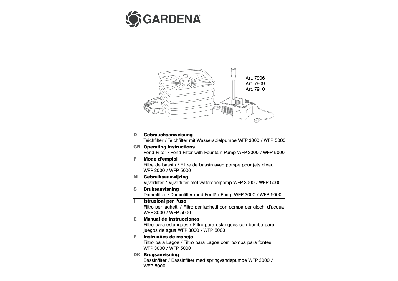 Gardena Art. 7910 User Manual | 7 pages