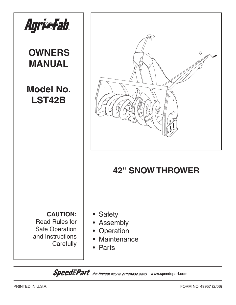 Agri-Fab LST42B User Manual | 36 pages