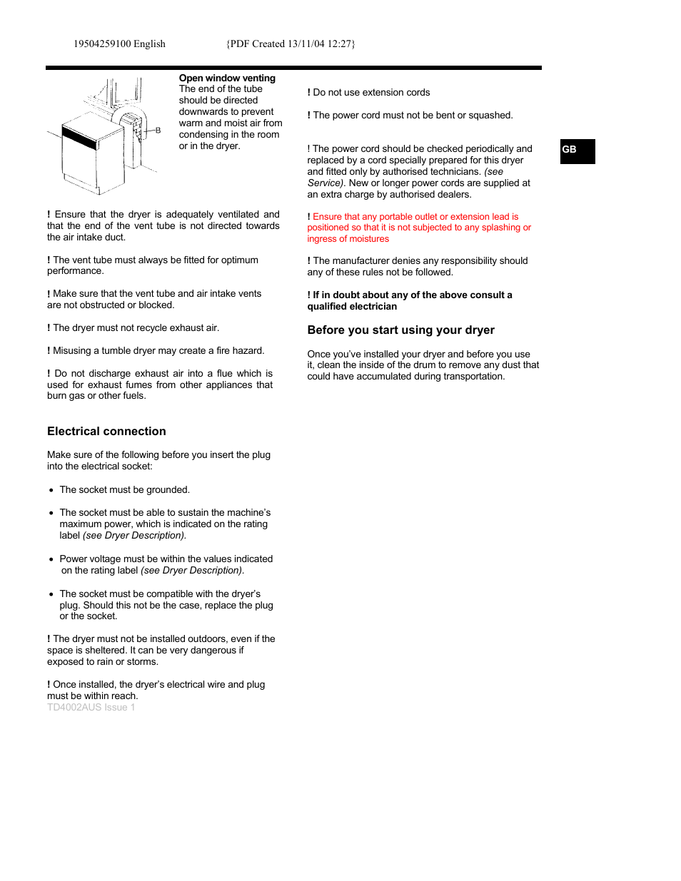 Ariston AS60V User Manual | Page 3 / 12