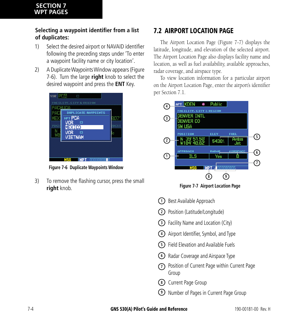 2 airport location page | Garmin GNS 530 User Manual | Page 120 / 288