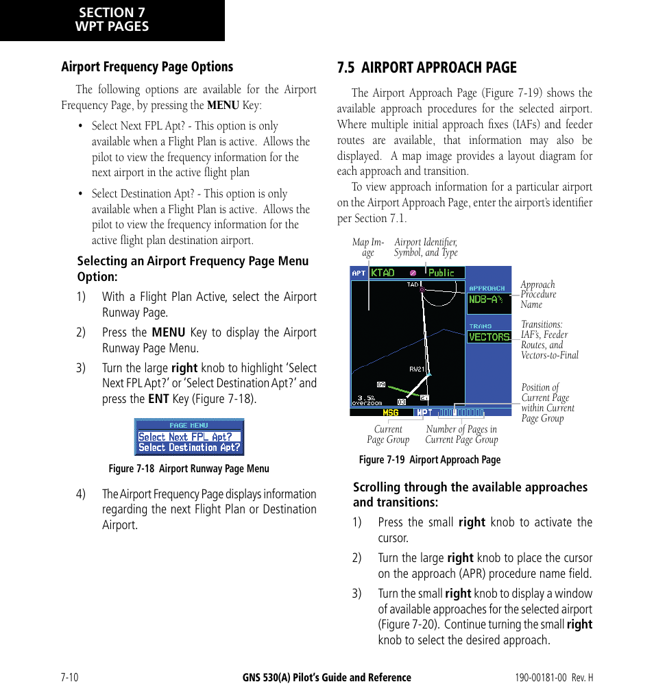 5 airport approach page | Garmin GNS 530 User Manual | Page 126 / 288