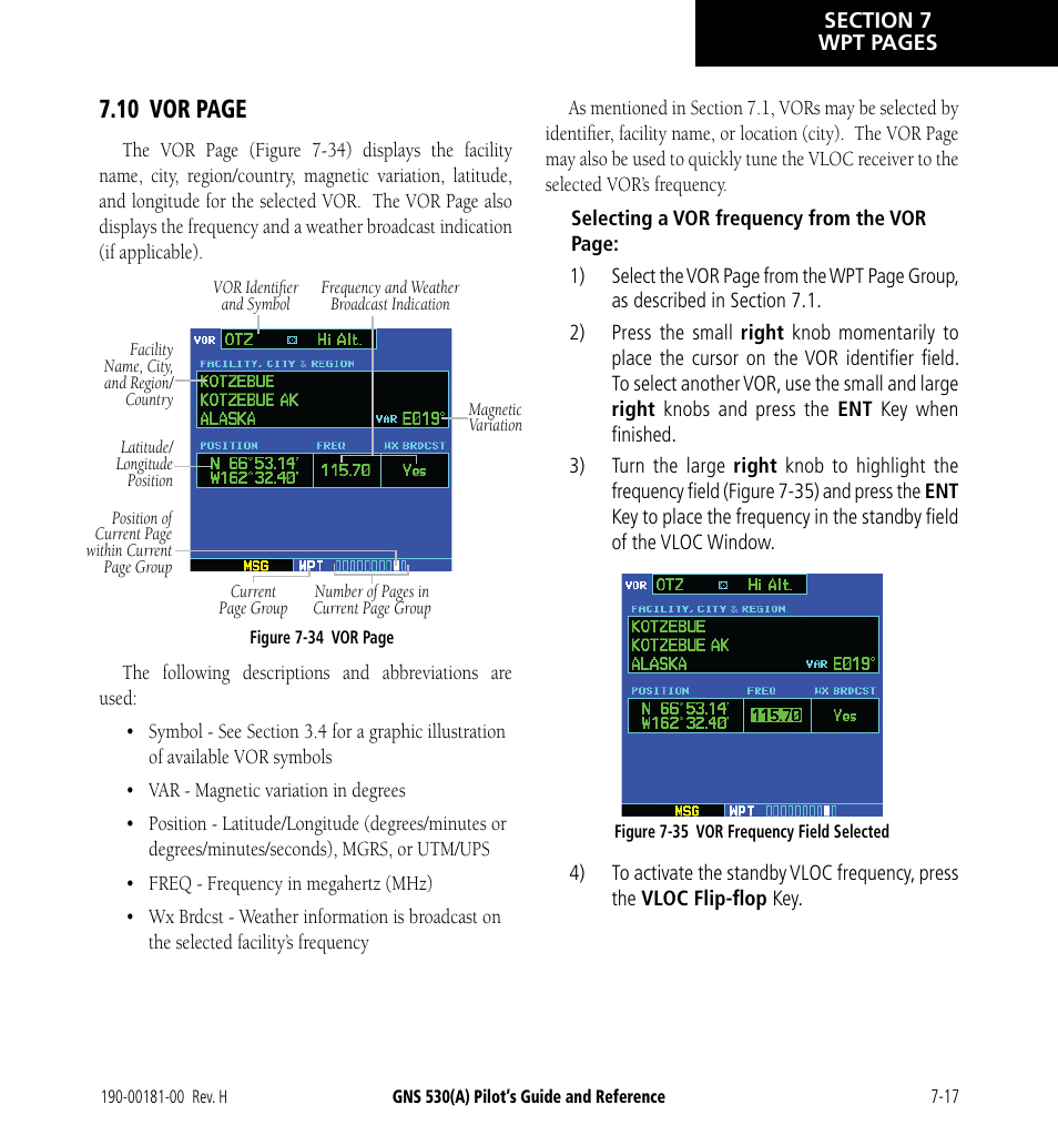 10 vor page | Garmin GNS 530 User Manual | Page 133 / 288