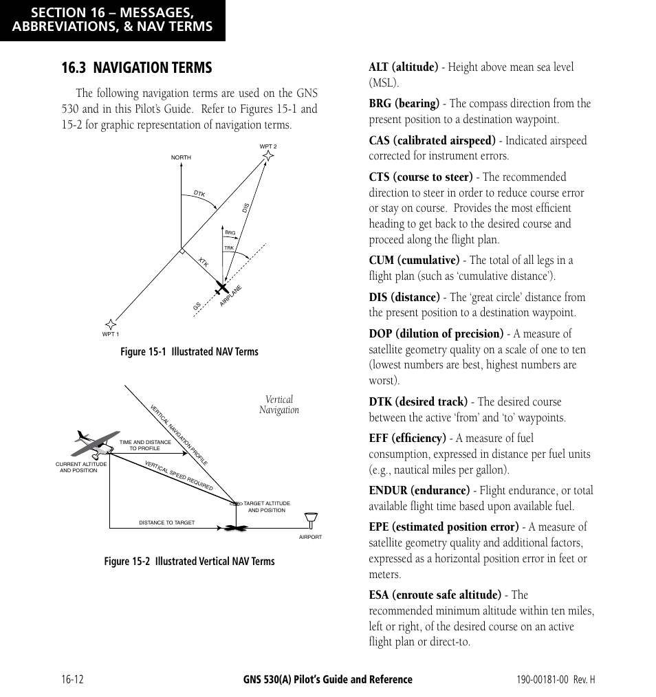 3 navigation terms, 3 navigation terms -12 | Garmin GNS 530 User Manual | Page 268 / 288