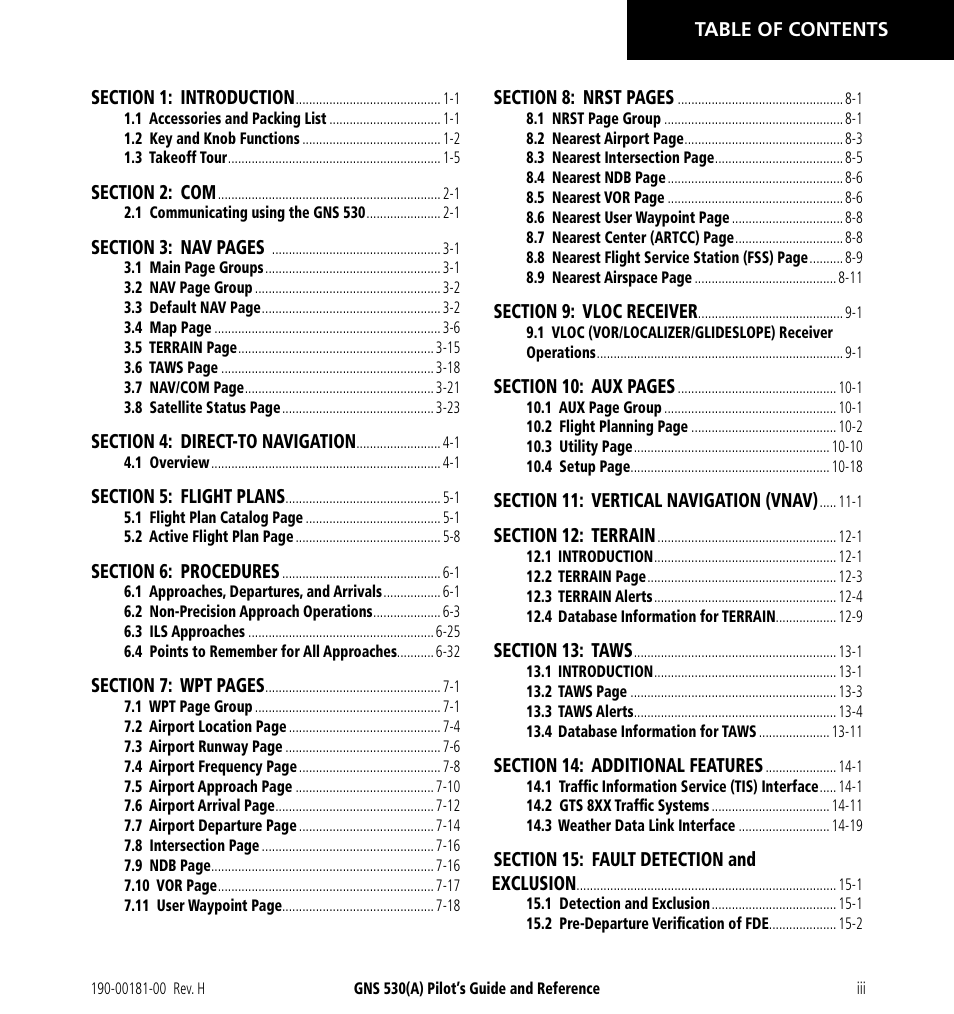 Garmin GNS 530 User Manual | Page 5 / 288