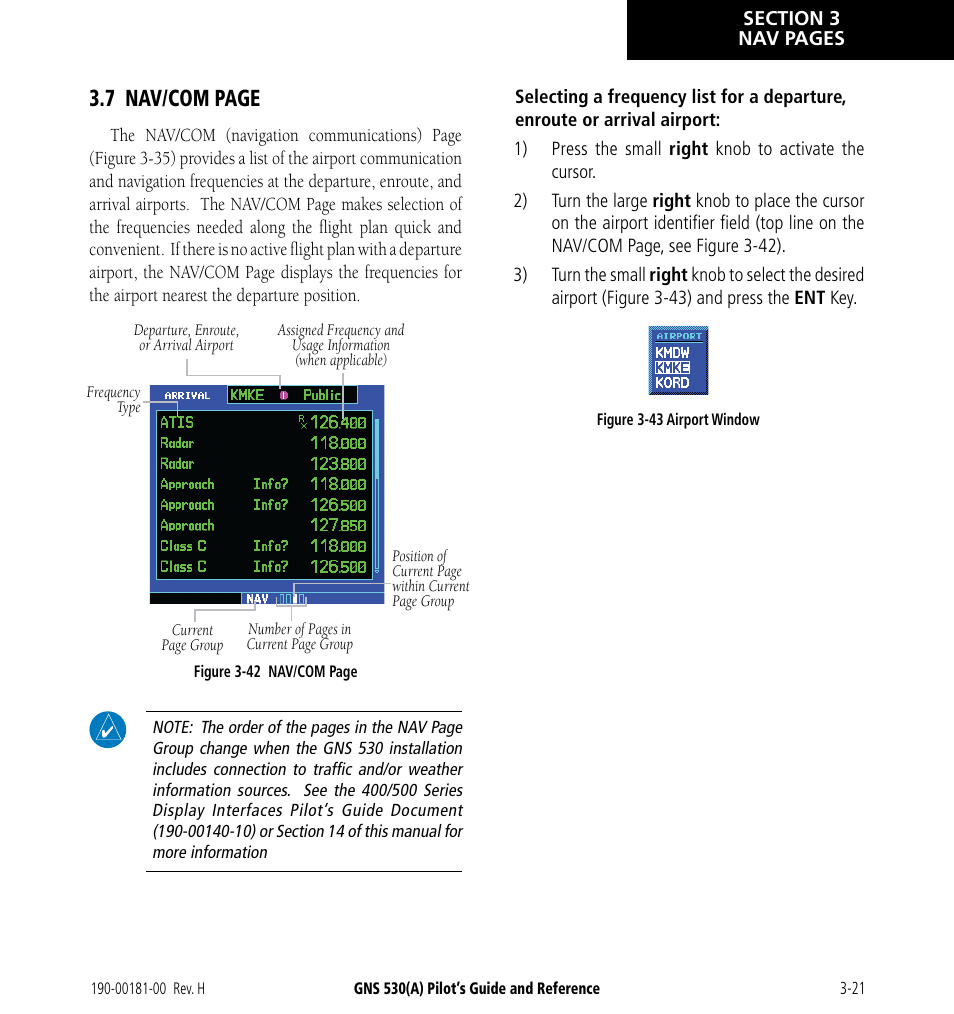 7 nav/com page | Garmin GNS 530 User Manual | Page 57 / 288