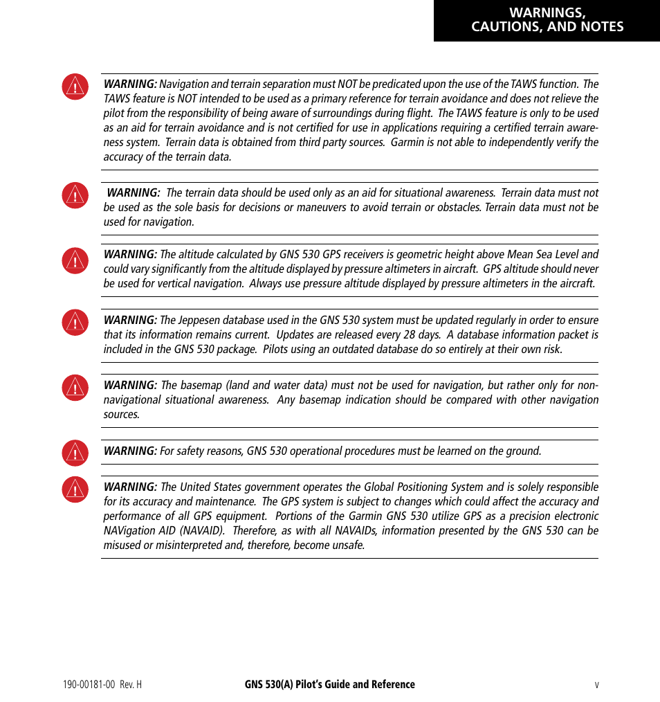 Garmin GNS 530 User Manual | Page 7 / 288