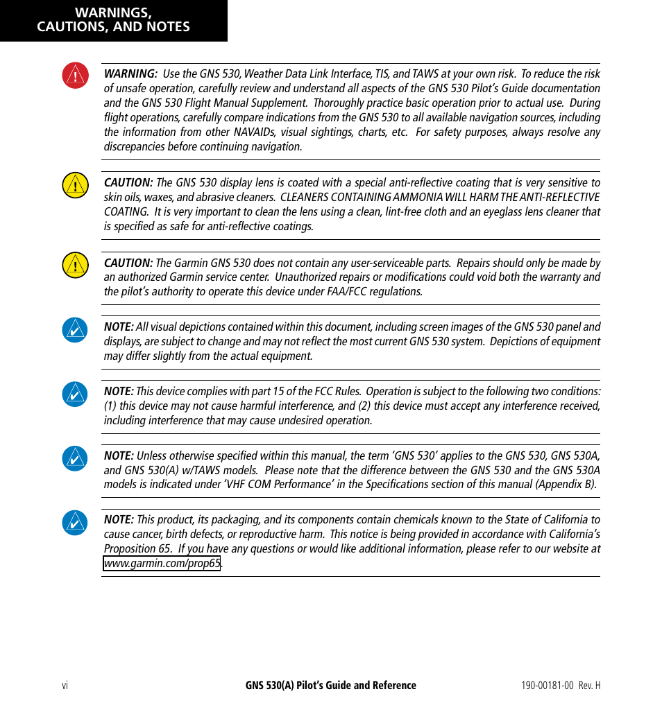 Garmin GNS 530 User Manual | Page 8 / 288