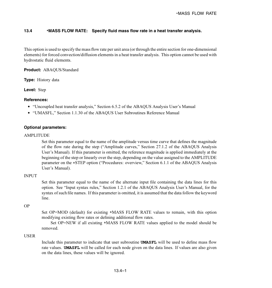 Optional parameters | ABAQUS Volume II: I–Z User Manual | Page 133 / 628