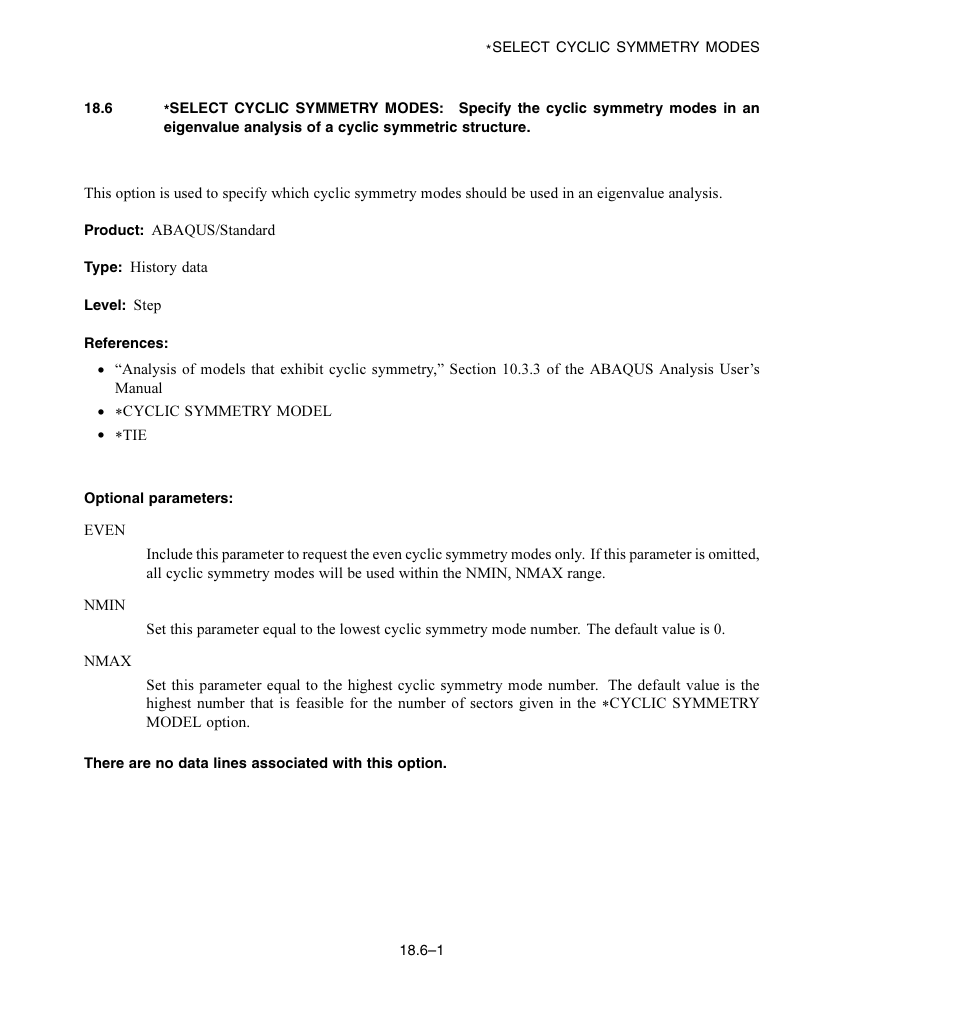 Optional parameters | ABAQUS Volume II: I–Z User Manual | Page 399 / 628