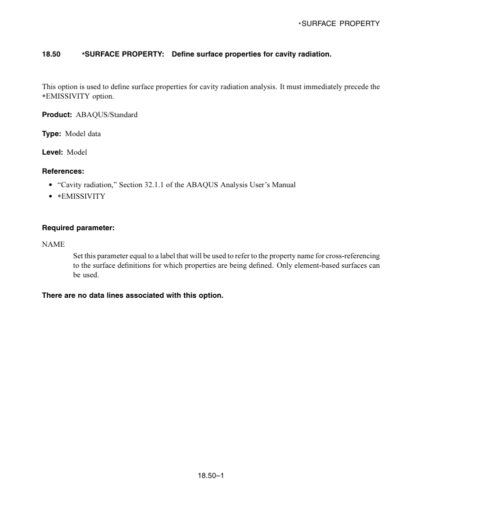 Required parameter | ABAQUS Volume II: I–Z User Manual | Page 523 / 628