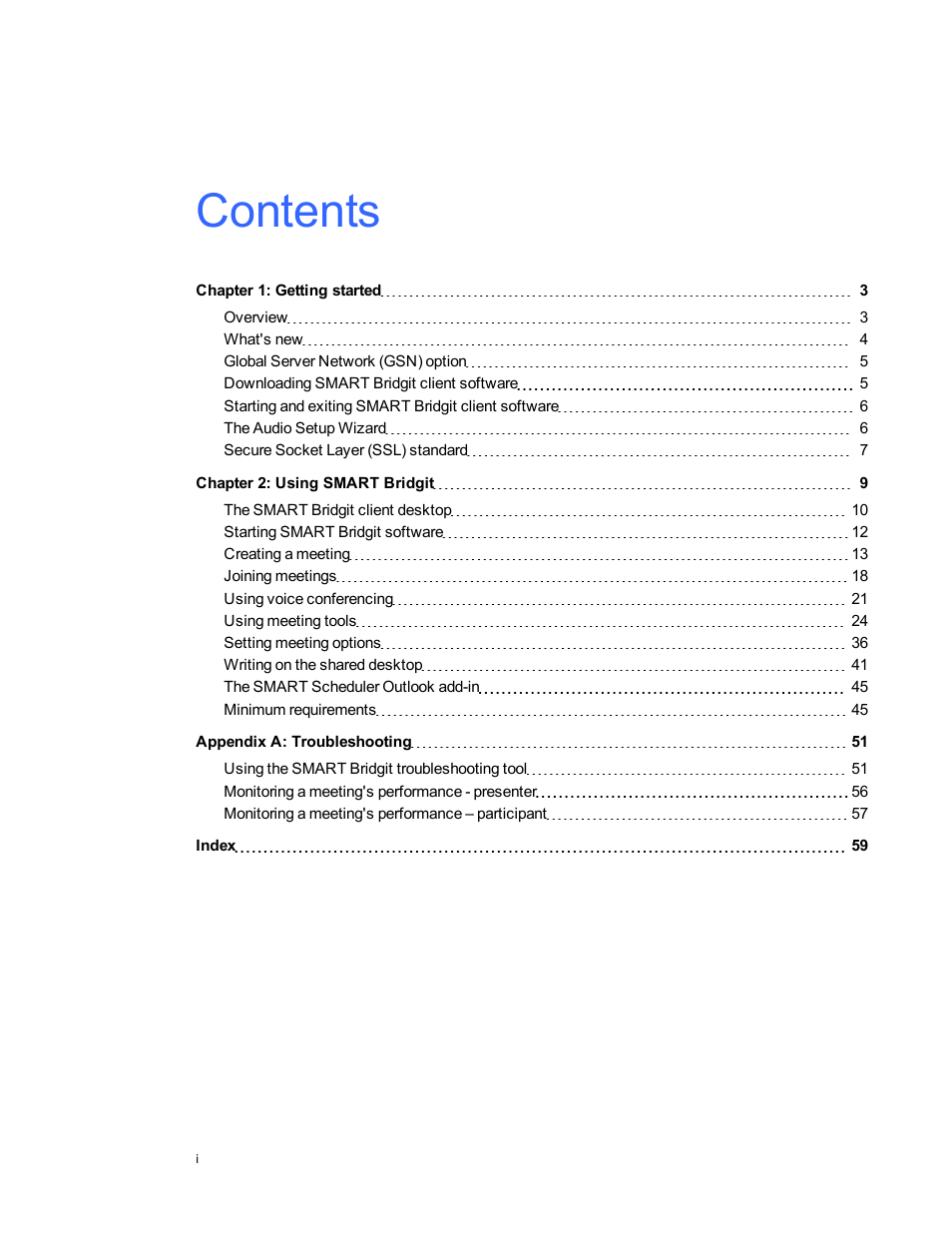 Smart Technologies Bridgit 4.5 User Manual | Page 3 / 62