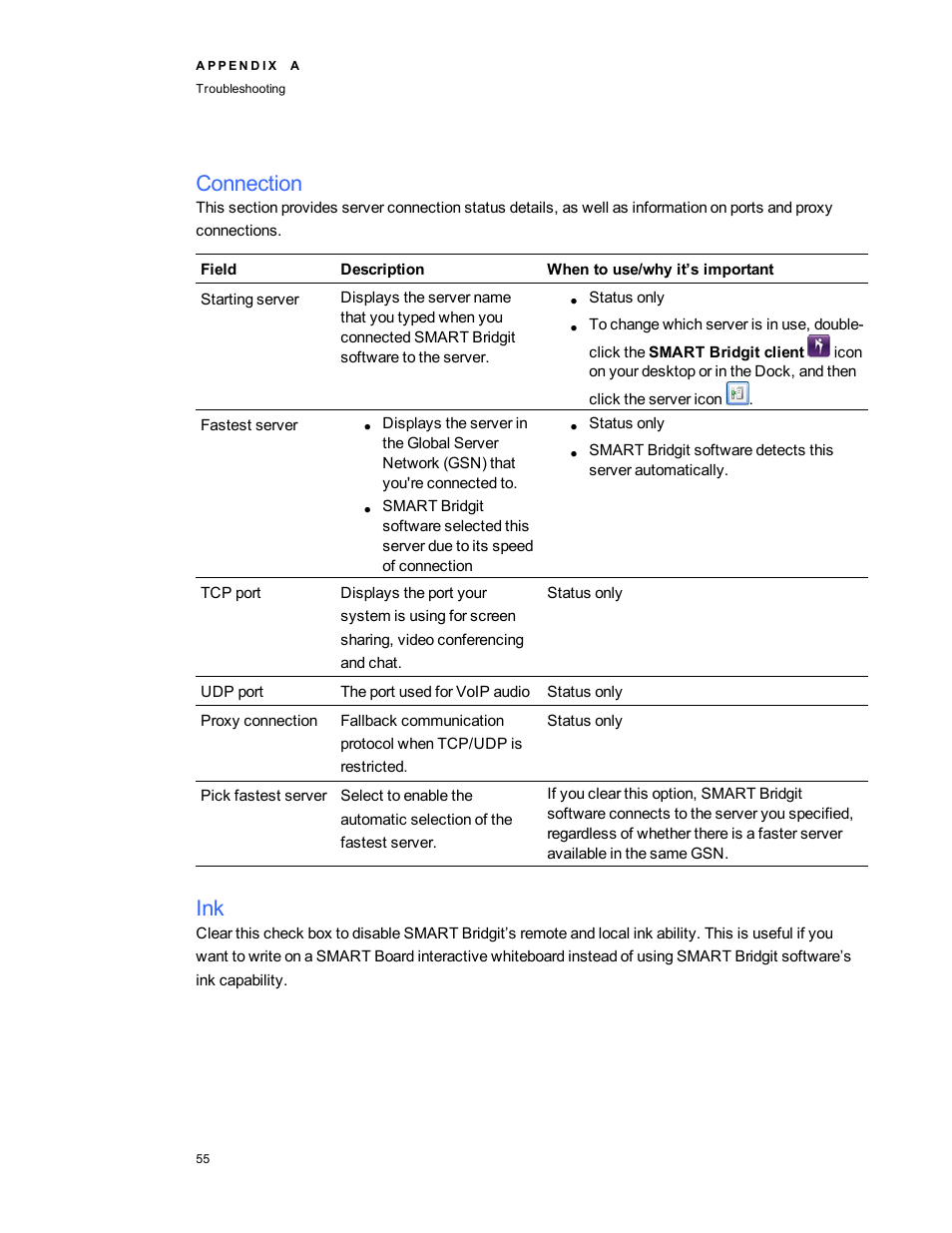 Connection | Smart Technologies Bridgit 4.5 User Manual | Page 57 / 62
