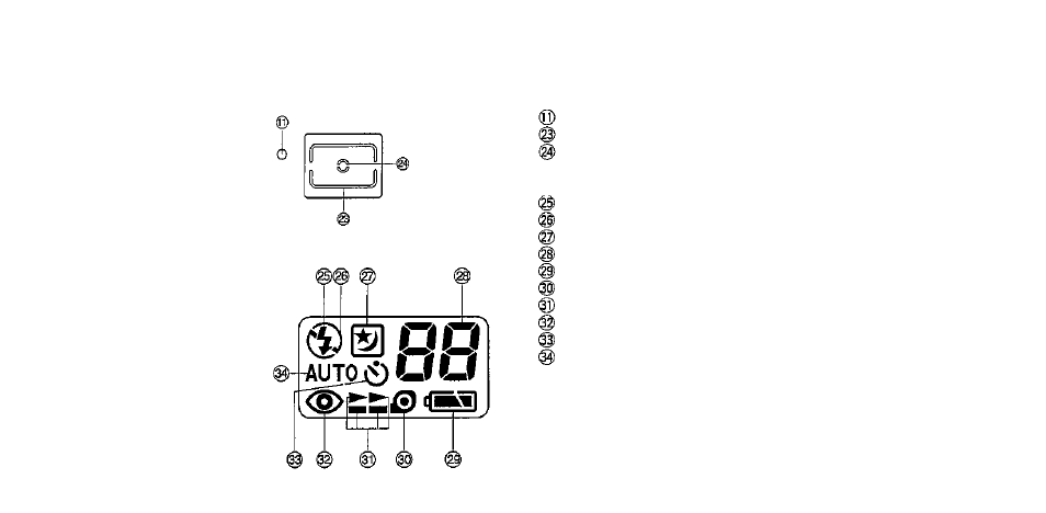 Viewfinder display/ lcd panel | Olympus I100AF User Manual | Page 7 / 26