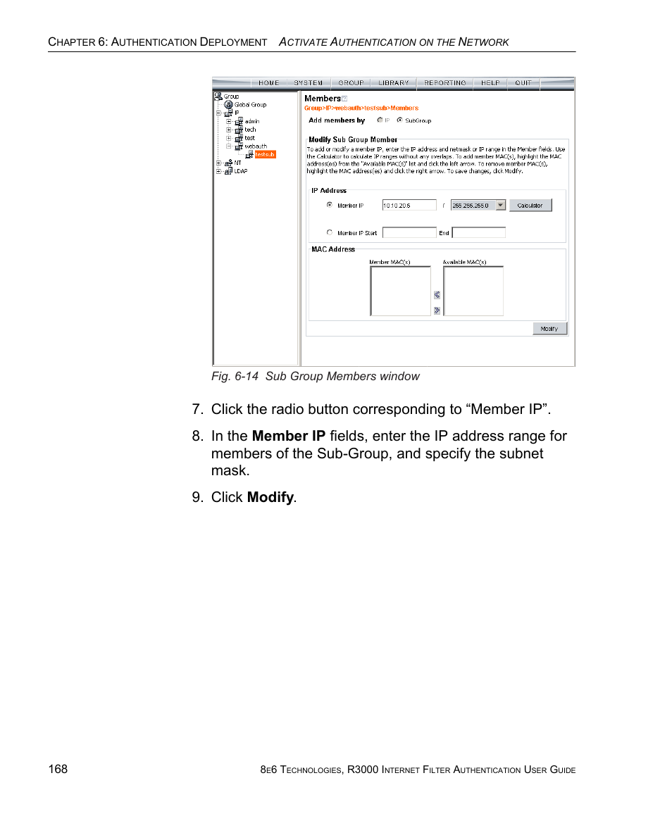 8e6 Technologies Enterprise Filter Authentication R3000 User Manual | Page 182 / 333