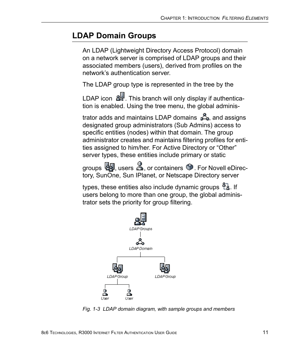 Ldap domain groups | 8e6 Technologies Enterprise Filter Authentication R3000 User Manual | Page 25 / 333