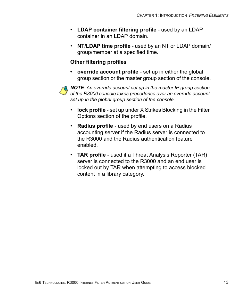 8e6 Technologies Enterprise Filter Authentication R3000 User Manual | Page 27 / 333