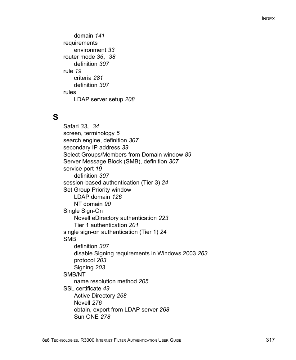 8e6 Technologies Enterprise Filter Authentication R3000 User Manual | Page 331 / 333