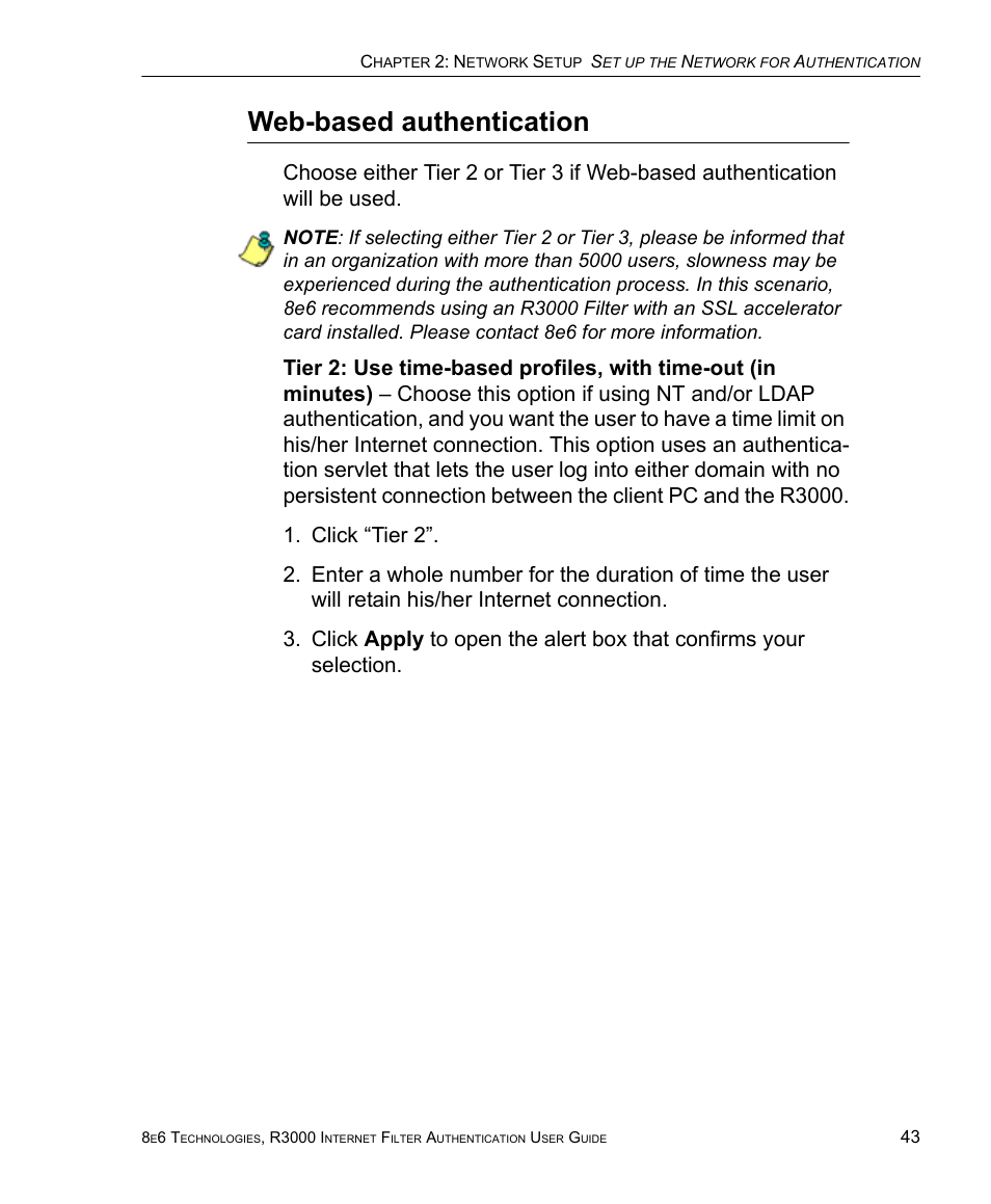 Web-based authentication | 8e6 Technologies Enterprise Filter Authentication R3000 User Manual | Page 57 / 333