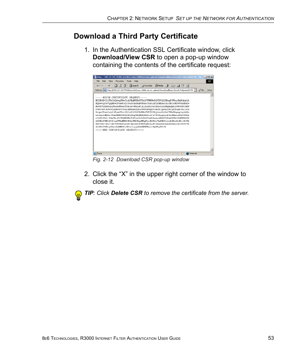 Download a third party certificate | 8e6 Technologies Enterprise Filter Authentication R3000 User Manual | Page 67 / 333