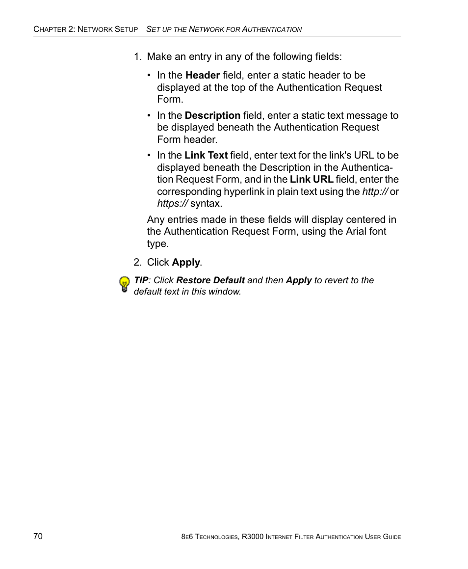 8e6 Technologies Enterprise Filter Authentication R3000 User Manual | Page 84 / 333