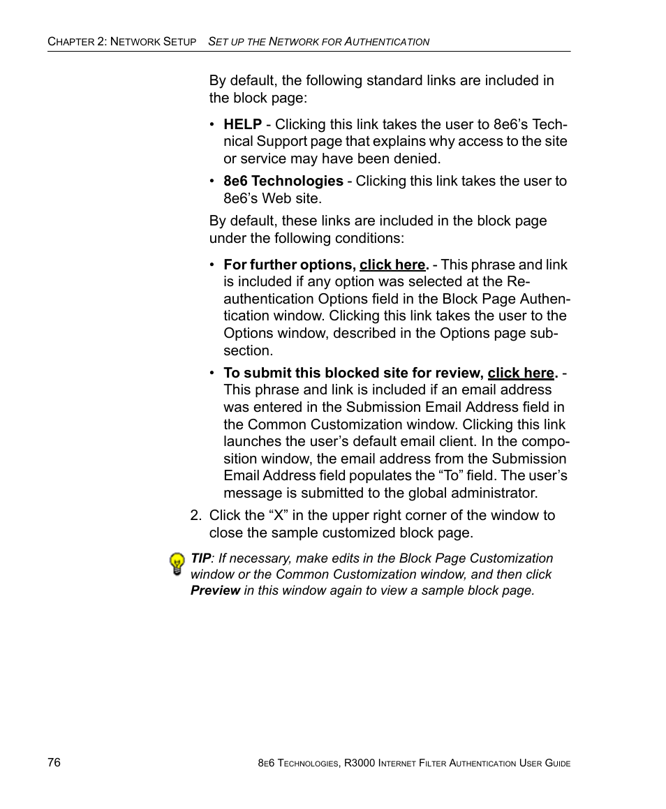 8e6 Technologies Enterprise Filter Authentication R3000 User Manual | Page 90 / 333