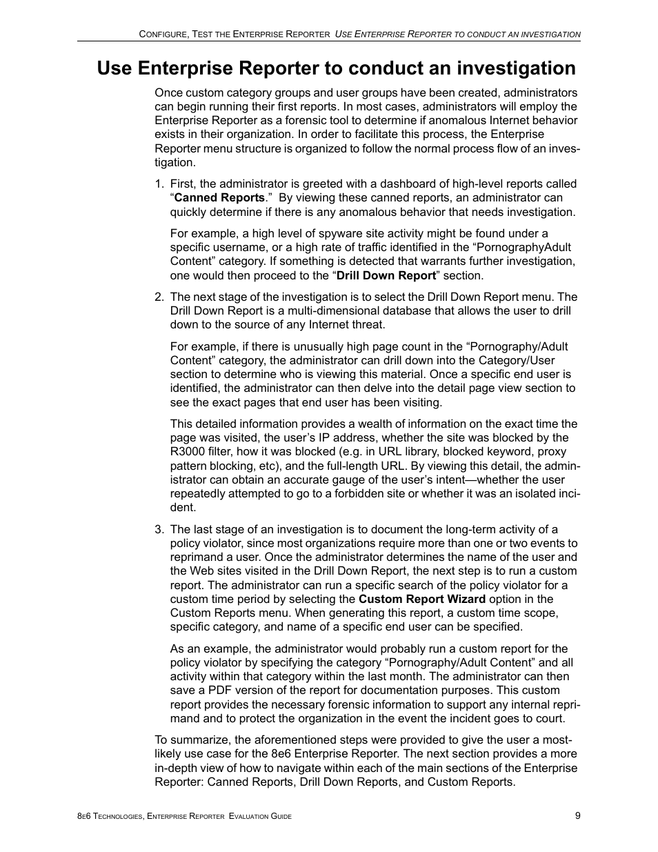 8e6 Technologies Enterprise Reporter ER HL/SL User Manual | Page 13 / 48