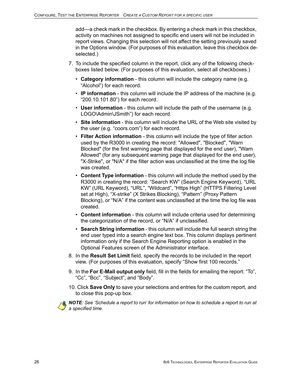 8e6 Technologies Enterprise Reporter ER HL/SL User Manual | Page 30 / 48