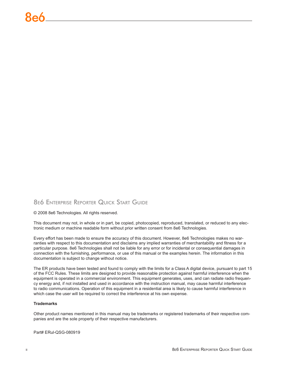 8e6 Technologies Enterprise Reporter SL-002-002 User Manual | Page 2 / 76