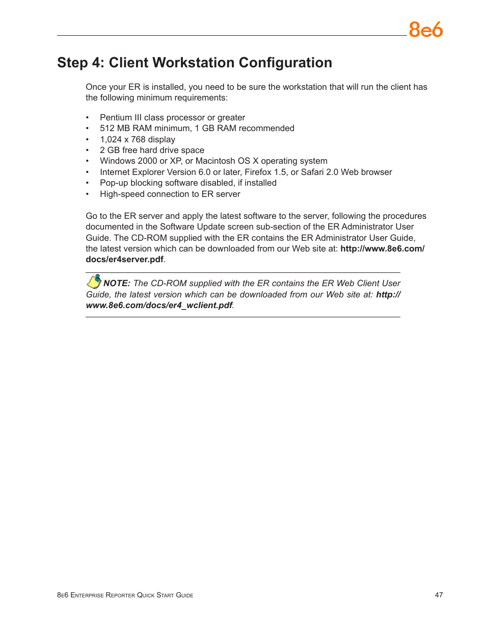 Step 4: client workstation configuration | 8e6 Technologies Enterprise Reporter SL-002-002 User Manual | Page 51 / 76