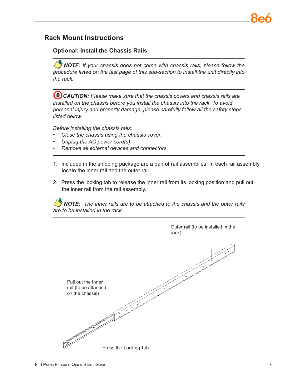 Rack mount instructions | 8e6 Technologies ProxyBlocker MSA-004-005 User Manual | Page 11 / 52