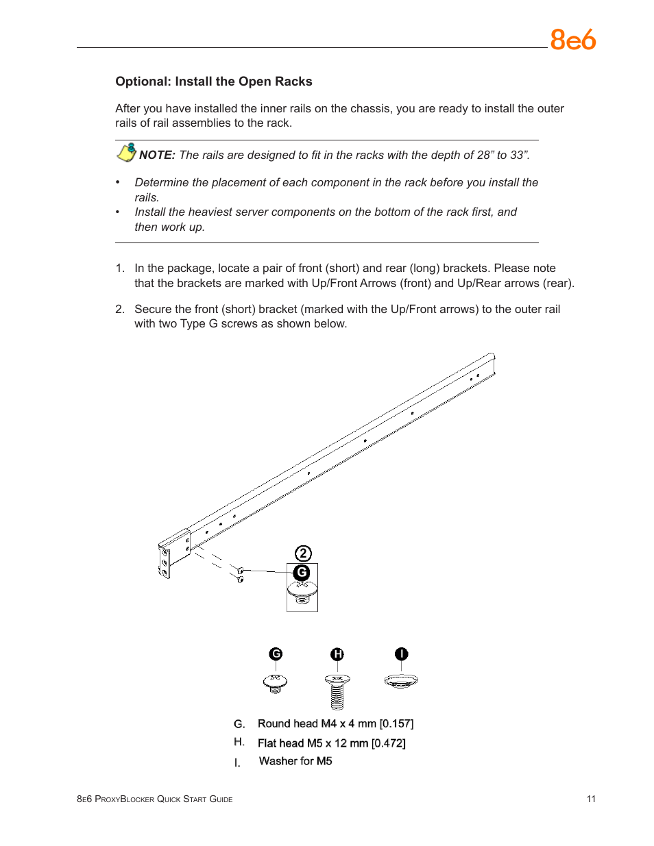 Optional: install the open racks | 8e6 Technologies ProxyBlocker MSA-004-005 User Manual | Page 15 / 52