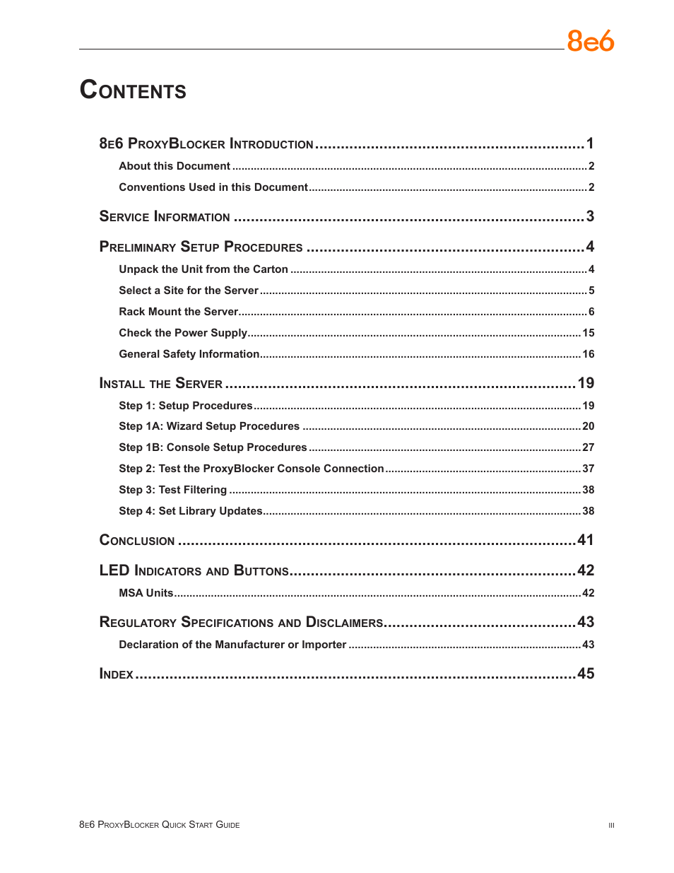 8e6 Technologies ProxyBlocker MSA-004-005 User Manual | Page 3 / 52