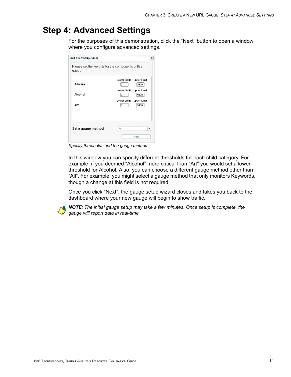 Step 4: advanced settings | 8e6 Technologies Threat Analysis Reporter TAR HL/SL/MSA User Manual | Page 15 / 22